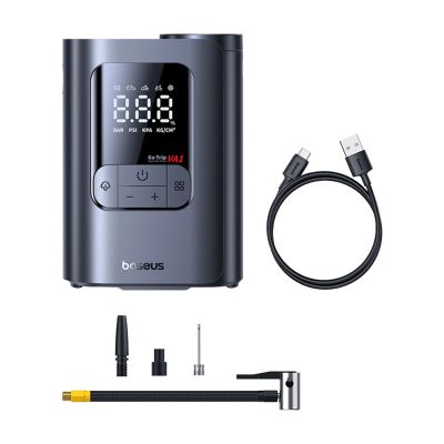 4. Kompresor bezprzewodowy Baseus GoTrip VA1 Super Mini z 3 końcówkami - czarny