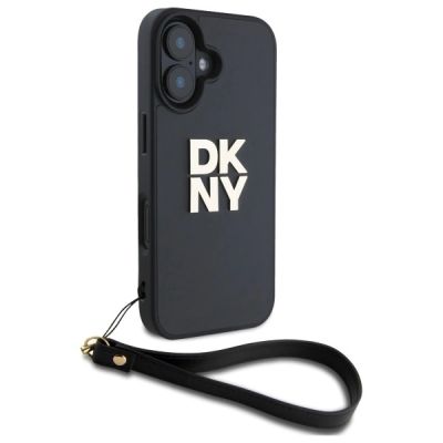 3. Etui DKNY Wrist Strap Stock Logo na iPhone 16 - czarne