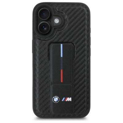 3. Etui BMW M Grip Stand Smooth and Carbon na iPhone 16 - czarne