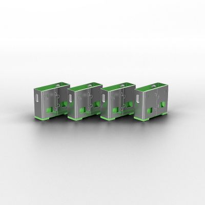 2. Lindy 40451 bloker portów Blokada portu + klucz USB Typu-A Zielony Kopolimer akrylonitrylo-butadieno-styrenowy (ABS) 5 szt.