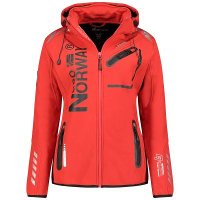 2. Kurtka damska Softshell z kapturem Geographical Norway Reine Red/Black LADY 007 czerwona (WU8187F/GNO-RED-BLACK)/WU8088