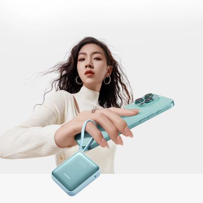 7. Powerbank Joyroom JR-PBF2722,5W10000mAh z dwoma wbudowanymi kablami- niebieski