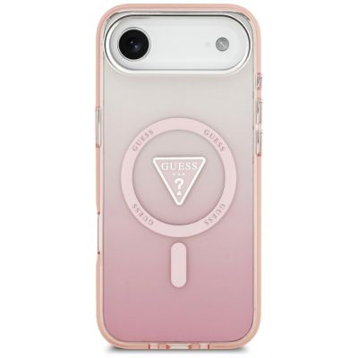 3. Etui Guess IML Gradient Triangle Logo MagSafe na iPhone Air - różowe