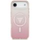 3. Etui Guess IML Gradient Triangle Logo MagSafe na iPhone Air - różowe