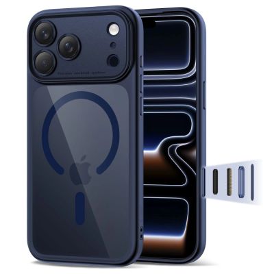 Etui Tech-Protect Magpeak Magsafe CC na iPhone 17 Pro Max - przezroczysto-granatowe