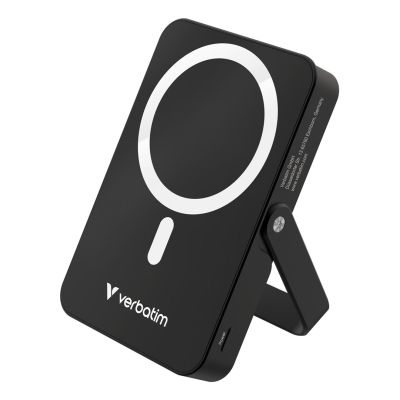 Verbatim Charge 'n' Go Magnetic Wireless Litowo-polimerowy (LiPo) 10000 mAh Bezprzewodowe ładowanie Czarny