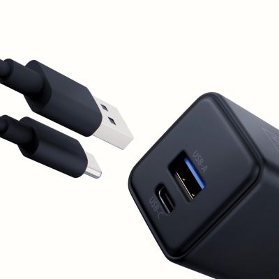 4. Ładowarka sieciowa 3mk Hyper GaN Charger 20W QC4+ PD PPS USB-C USB-A - czarna