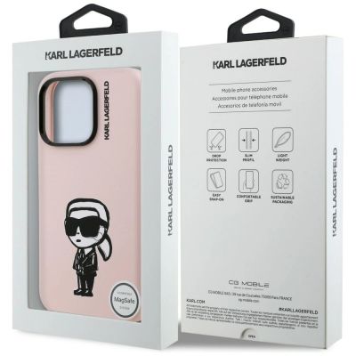 8. Etui Karl Lagerfeld Silicone Karl Sketch MagSafe na iPhone 16 Pro Max - różowe