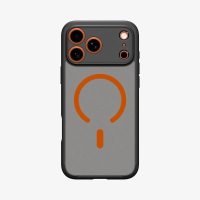 2. Etui Spigen Ultra Hybrid MagSafe na iPhone 17 Pro - czarno-pomarańczowy
