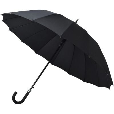 2. PARASOL DŁUGI PÓŁAUTOMATYCZNY 16 ŻEBER CZARNY SEMI LINE