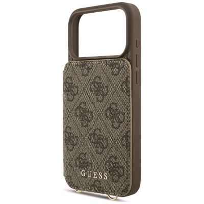6. Etui Guess 4G Cardslots & Magnetic Closure Crossbody na iPhone 18 Pro Max / 17 Pro Max - brązowe