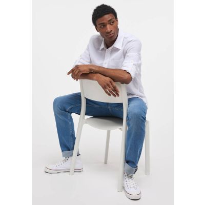 4. Koszula Mustang Clemens Linen Cotton M 1014356-2045