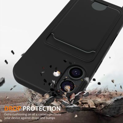 2. Etui na iPhone 17 z TPU z uchwytem na kartę i smyczą crossbody - czarne