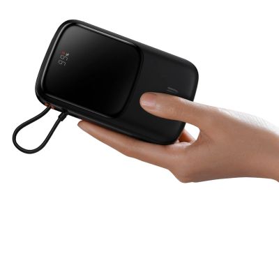 14. Powerbank 10000mAh 20W Baseus Qpow Pro Overseas Edition + kabel USB C 3A - czarny