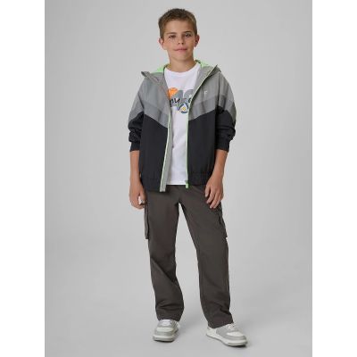 4. T-shirt regular z nadrukiem chłopięcy 4F 4FJRAW26TTSHM4346-10S