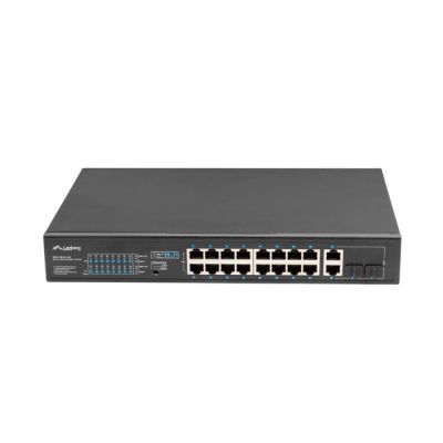 4. LANBERG SWITCH RACK 19" 16X 100MB POE+/2X COMBO GIGABIT 250W NIEZARZĄDZALNY RSFE-16P-2C-250