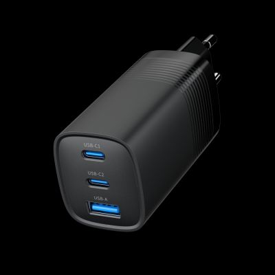 4. GEMBIRD SZYBKA ŁADOWARKA USB POWER DELIVERY USB TYPU C, 3X USB, 65 W, GAN CZARNA
