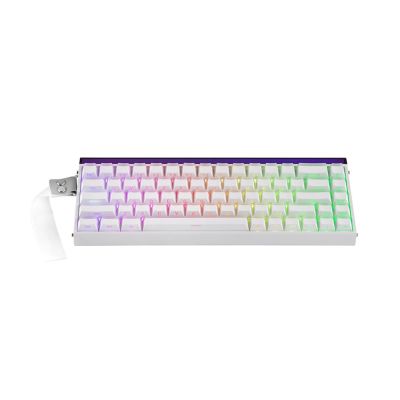3. Klawiatura gasket HERO68HE WHITE LIGHT HOUSE Jade King switch RGB AULA