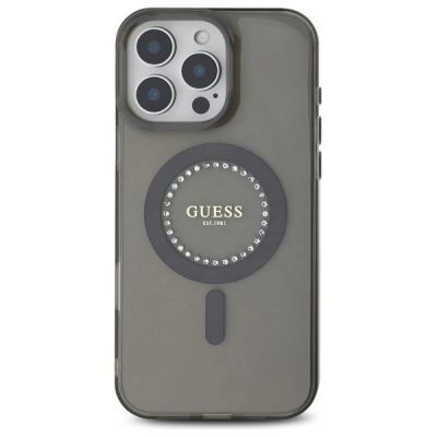 3. Etui Guess IML Rhinestones MagSafe na iPhone 16 Pro - czarne