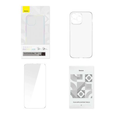 11. Baseus Corning Case etui do iPhone 14 Pro Max pancerny pokrowiec + szkło przezroczyste