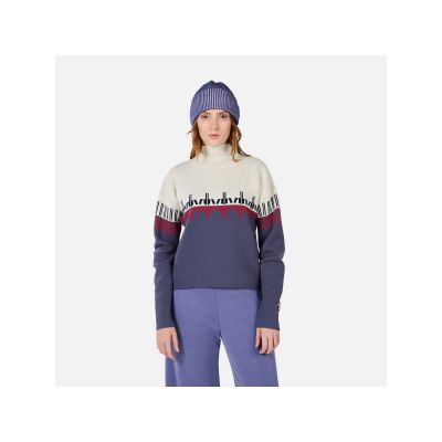 Sweter damski ROSSIGNOL W PATTERNED TN SWEATER niebieski