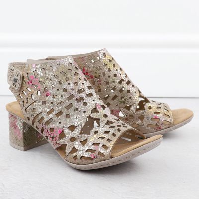 3. Sandały damskie zabudowane ażurowe Rieker 64780-90