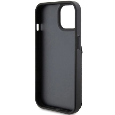 7. Etui Karl Lagerfeld Saffiano Cardslots and Stand Monogram Ikonik Patch do iPhone 15 - czarne