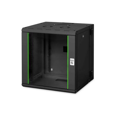 3. Digitus Szafa sieciowa wisząca Unique 19" 12U rack 600x600, drzwi szyba, czarny, dzielona , złożona, 100kg