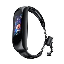 Metalowa bransoleta do Xiaomi Mi Band 3 / 4 / 5 / 6 opaska pasek - czarna