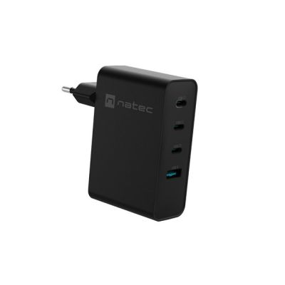 3. NATEC ŁADOWARKA SIECIOWA RIBERA GAN 3X USB-C 1X USB-A 100W CZARNA