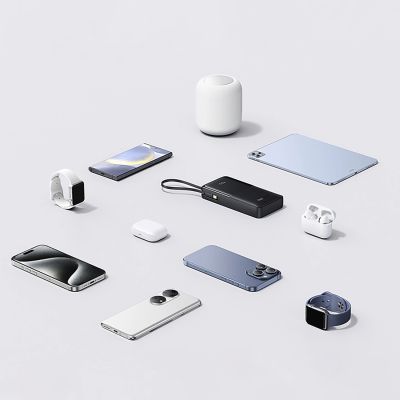 16. Powerbank Baseus Bipow 2 20000mah 20W z cyfrowym wyświetlaczem z wbudowanym kablem USB-C - czarny