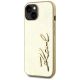 2. Etui Karl Lagerfeld Wrinkled Metal Signature na iPhone 15 - złote