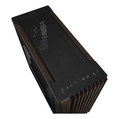 31. ASUS ProArt PA602 Wood Edition Modern Black - Tempered Glass Panel Midi Tower Czarny, Drewno