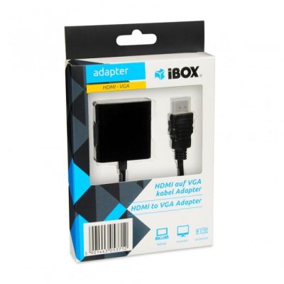 4. Adapter IBOX IAHV01 (HDMI M - D-Sub (VGA) F; 1m; kolor czarny)