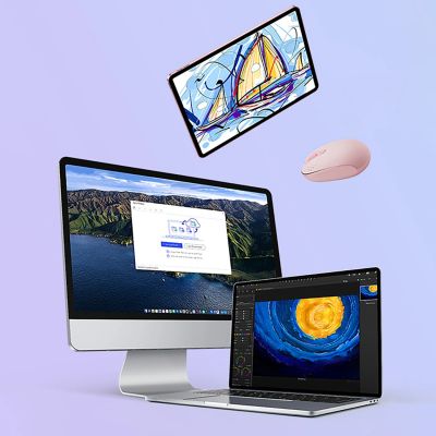 14. Myszka bezprzewodowa Baseus F01B 2.4GHz + Bluetooth 3.0 + 5.0 - różowa