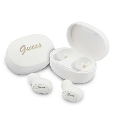 Słuchawki bezprzewodowe Guess Bluetooth GUTWST30WHTWS + stacja dokująca - białe