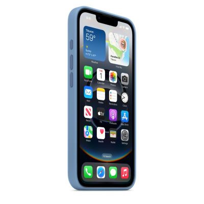 3. Silikonowe etui Apple iPhone 16e – zimowy niebieski | Jabłko