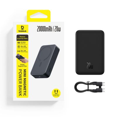 4. Powerbank magnetyczny Baseus EnerFill FM41 20000mAh 20W z kablem USB-C do USB-C 30cm - czarny