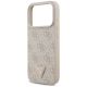 6. Etui Guess Leather 4G Triangle Strass MagSafe na iPhone 18 Pro / 17 Pro - różowe