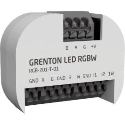 2. Grenton Moduł ściemniający LED RGBW/ 1-wire/ wejścia cyfrowe (2 wej.)/ dopuszkowy/ TF-Bus