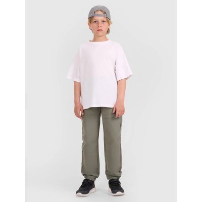 2. T-shirt oversize gładki chłopięcy 4F 4FJWAW25TTSHM2411-10S