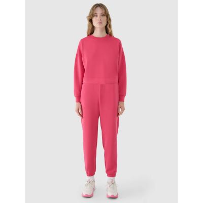 4. Spodnie damskie dresowe joggery z modalem 4F 4FWSS25TTROF1010-54S