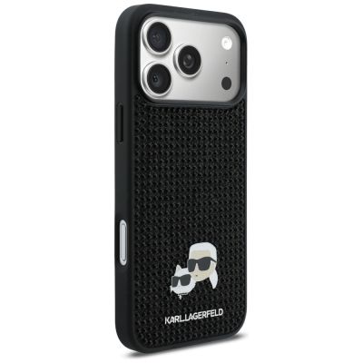 4. Etui Karl Lagerfeld Rhinestones Karl&Choupette Pin na iPhone 17 Pro Max - czarne