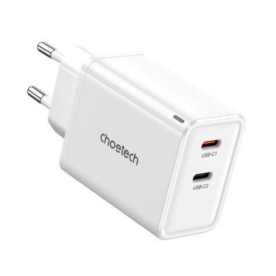 2. Ładowarka sieciowa Choetech PD6013 2x USB-C PD 65W GaN - biała