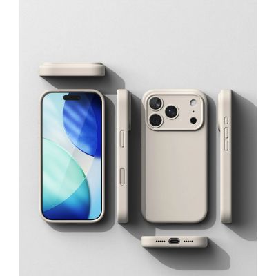 6. Etui Ringke Silicone MagSafe na iPhone 18 Pro / 17 Pro - beżowe