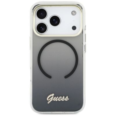 3. Etui Guess IML Gradient Script Metal MagSafe do iPhone 17 Pro - czarne