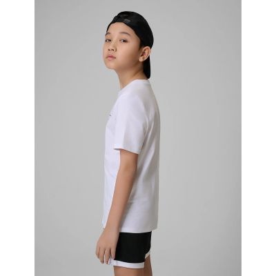 6. T-shirt regular z nadrukiem chłopięcy 4F 4FJRSS26TTSHM3599-10S