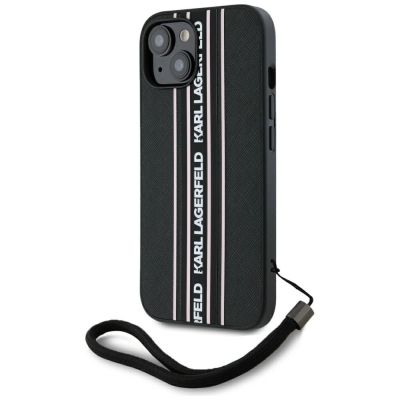 2. Etui Karl Lagerfeld Saffiano Athleisure Stripes Cord na iPhone 15 - różowe