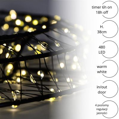 6. WIANEK DEKORACYJNY OPONA 480LED 38CM CZARNY