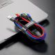 7. Baseus kabel przewód USB 4w1 2x Lightning / USB Typ C / micro USB w nylonowym oplocie 3.5A 1.2m czarny (CA1T4-A01)